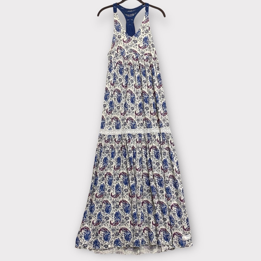 Odd Molly Women's Dress Small Paisley Floral Maxi Crochet Boho Cottagecore